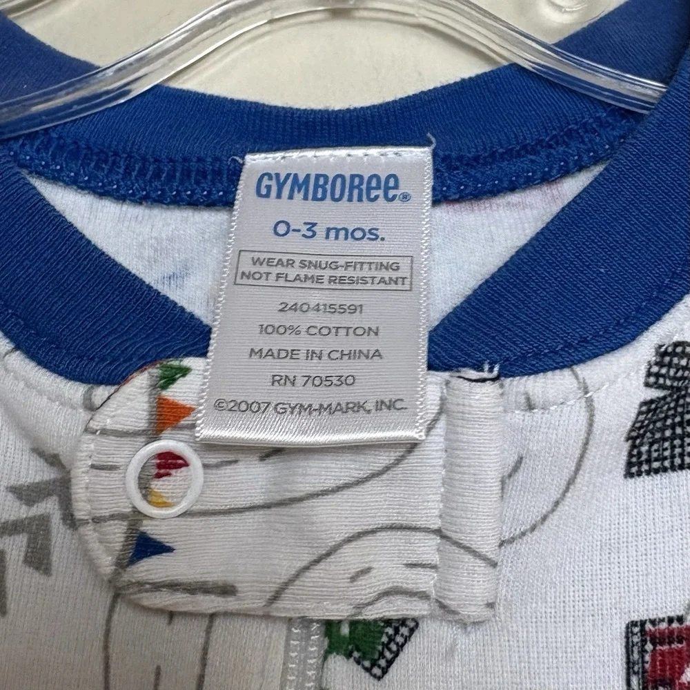 Vintage 2007 Gymboree Jumpsuit One-piece Pajamas Zipper Race Cars Sleeper